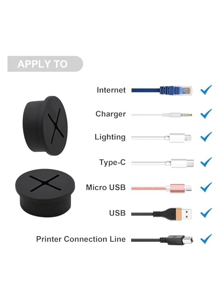 PROMASS Cable Cord Grommet 1 Inch Flexible Wire Rubber Grommets for Desk and Other Furnitures Wire Hole Cover Cable Management Wire Organizer Cable Pass Through(12 Pack) - Image 3