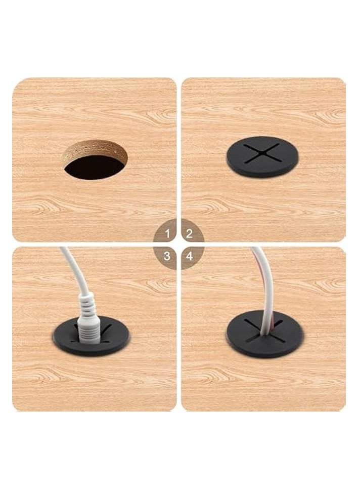 PROMASS Cable Cord Grommet 1 Inch Flexible Wire Rubber Grommets for Desk and Other Furnitures Wire Hole Cover Cable Management Wire Organizer Cable Pass Through(12 Pack) - Image 4