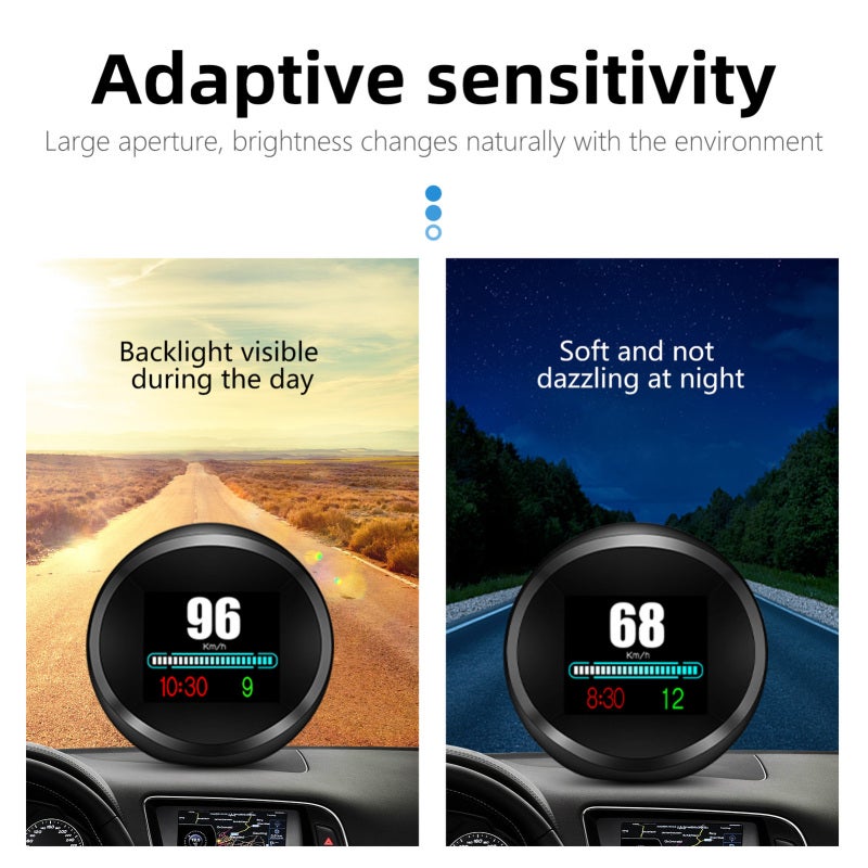 مقياس سرعة وميل GPS، ومستوى مائل رقمي ومقياس زوايا، ومقياس سرعة مع شاشة عرض رأسية، ومقاييس مائل مقطعية متعددة الوظائف لجميع السيارات التي تعمل بتوتر تيار مستمر 5-18 فولت - Image 5