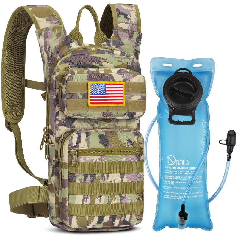 NOOLA Hydration Backpack with 3L TPU Water Bladder, Tactical Molle Water Backpack for Men Women, Hydration Pack for Hiking, Biking, Running and Climbing, Auriclash - Image 1