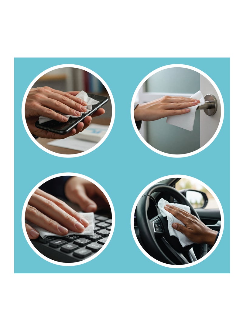 All day wipes All Day Anti-Bacterial Sanitizing Wet Wipes – 40 Count: Kills 99.999% of fungi, bacteria, and germ Stay Protected and Hygienic. (Pack of 2) - Image 2