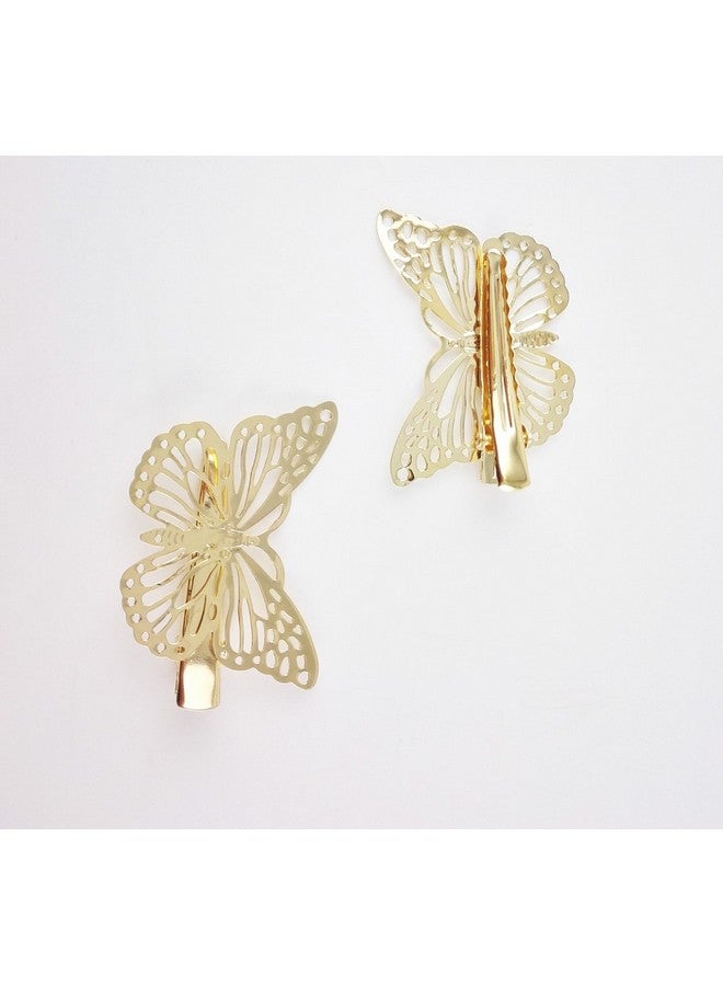 Yueton Pack Of 2 Golden Butterfly Hair Clip Hair Accessories Bride Headwear Hair Clips - Image 5