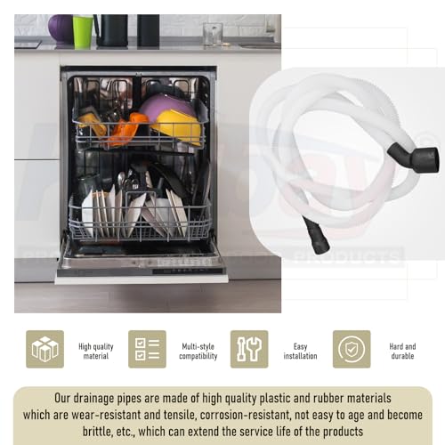 Karbay 807117001 Dishwasher Drain Hose Compatible with Frigidaire & Electrolux Dishwashers, Replaces AP5806794 PS9494138 - Image 4