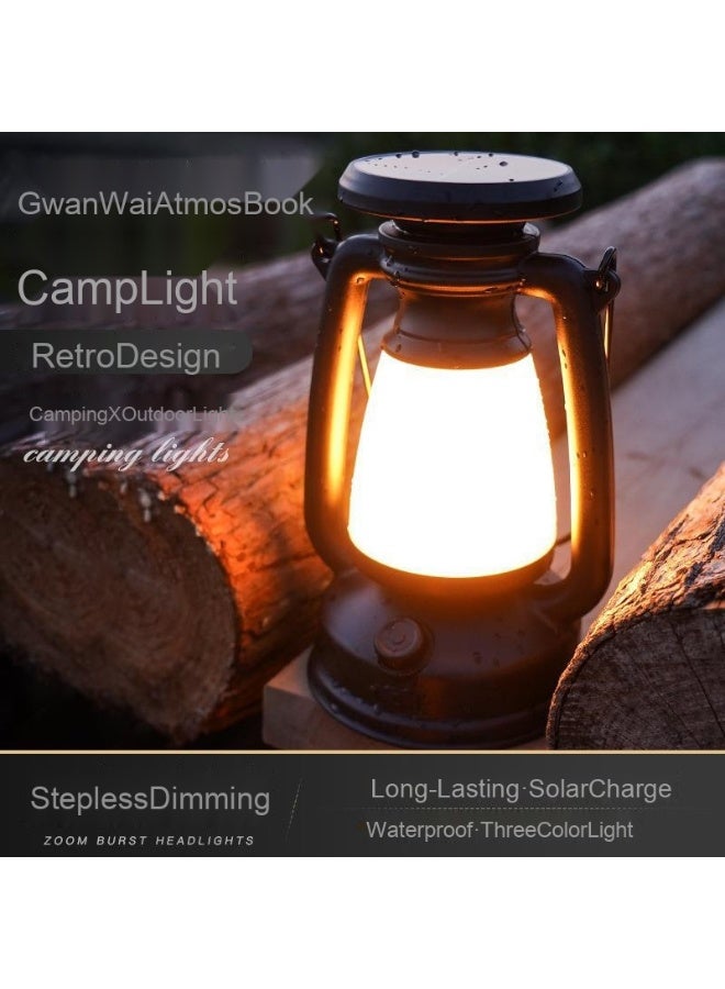 Type-C Fast Charging Camping Lantern - USB Solar-Powered Portable Multifunctional Outdoor Tent Light - Image 4