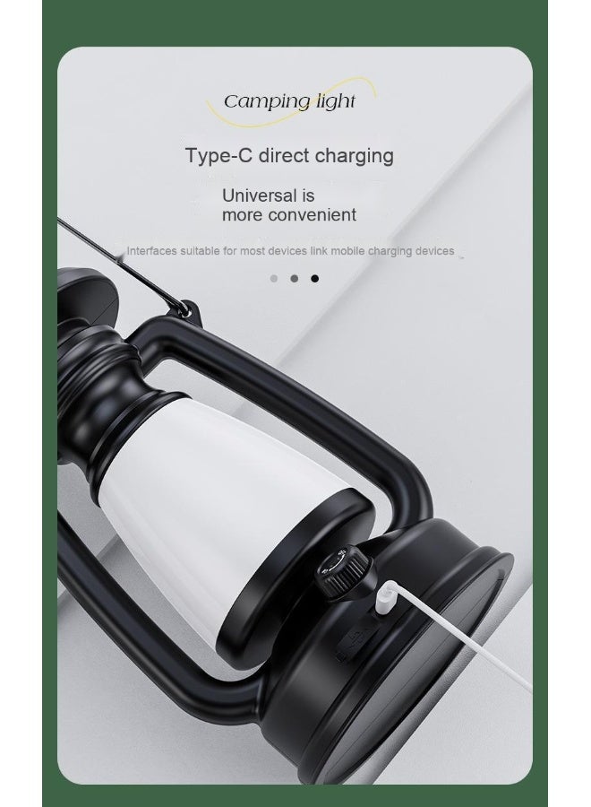 Type-C Fast Charging Camping Lantern - USB Solar-Powered Portable Multifunctional Outdoor Tent Light - Image 3