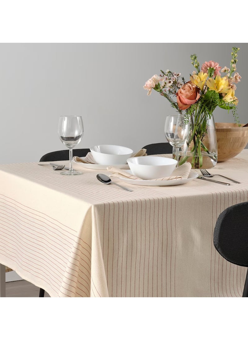 Tablecloth Unbleached Cotton Stripe Pattern Red/Natural 150x150 cm - pzsku/ZB5C9E4C4C526B6ED7661Z/45/_/1732738499/dbf48f03-54e2-40c0-baf3-35a1bf1e8c57