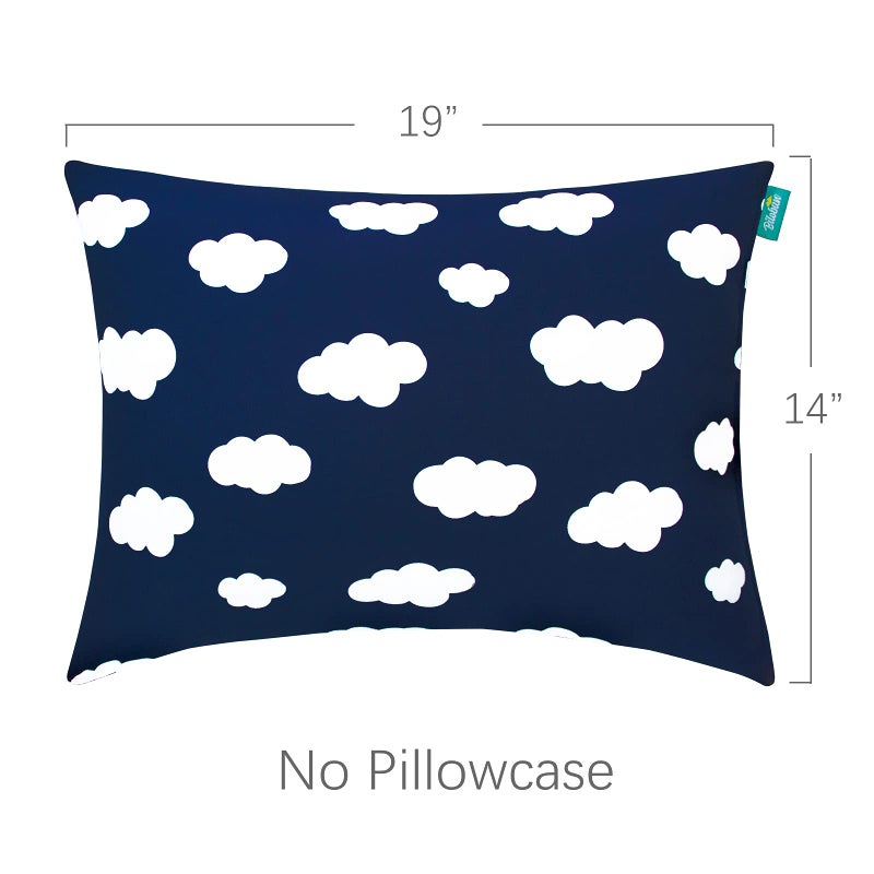 Biloban Toddler Pillow for Sleeping, Kid Pillow 14" x 19" for Small Travel Bed, Nap Pillows, Soft & Skin-Friendly Small Pillows for Sleeping, Toddler Use Only, Age 2 to 5 (Navy Cloud) - Image 4