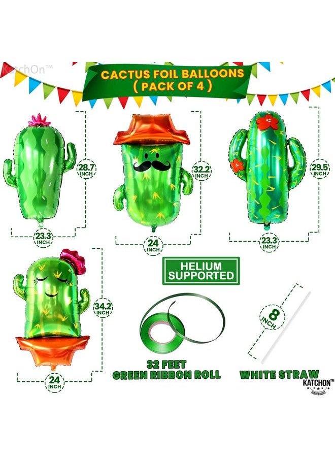 KATCHON Cactus Balloons For Cactus Party Decorations Large 34 Inch ; Fiesta Balloons For Fiesta Party Decorations ; Cactus Birthday Balloons ; Mexican Party Decorations Cinco De Mayo Decorations  - Image 5