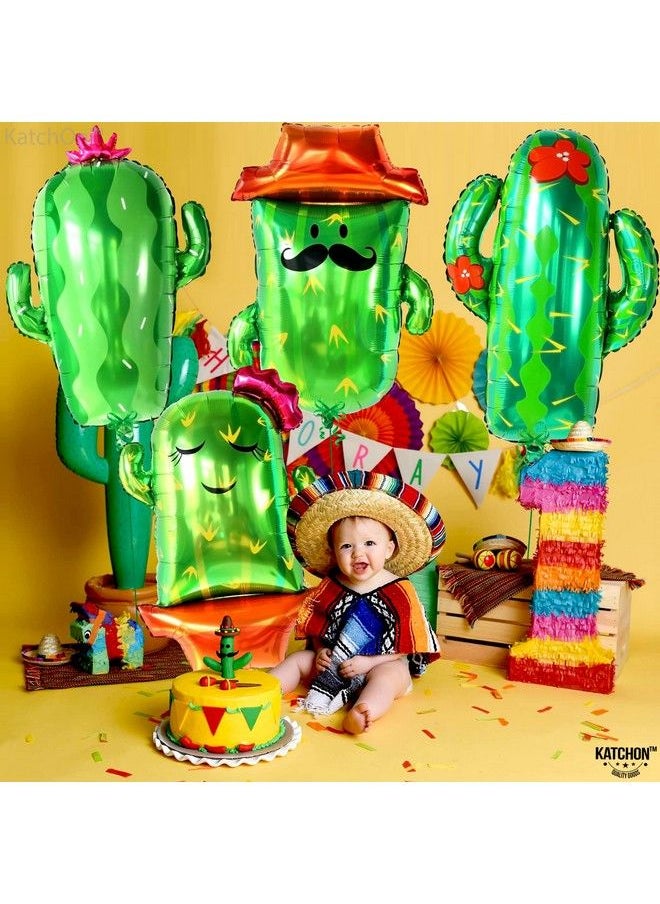 KATCHON Cactus Balloons For Cactus Party Decorations Large 34 Inch ; Fiesta Balloons For Fiesta Party Decorations ; Cactus Birthday Balloons ; Mexican Party Decorations Cinco De Mayo Decorations  - Image 3