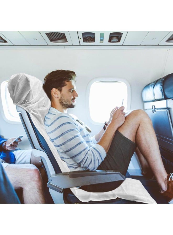 Jorunb 10 Pack Airplane Seat Covers with Armrest Sleeve Non-Woven Fabric Disposable Public Seat Cover for Travel Trip BusTrain Seat Rental Car Plane Office Movie Theatre Cinema Oversea Flight - Image 5