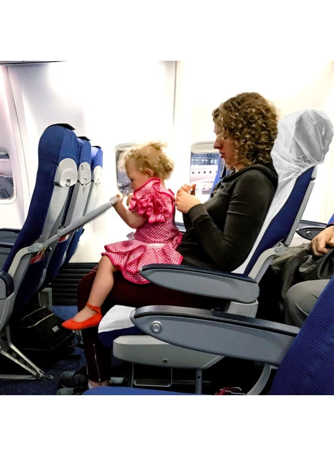 Jorunb 10 Pack Airplane Seat Covers with Armrest Sleeve Non-Woven Fabric Disposable Public Seat Cover for Travel Trip BusTrain Seat Rental Car Plane Office Movie Theatre Cinema Oversea Flight - Image 4