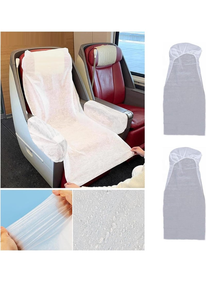 Jorunb 10 Pack Airplane Seat Covers with Armrest Sleeve Non-Woven Fabric Disposable Public Seat Cover for Travel Trip BusTrain Seat Rental Car Plane Office Movie Theatre Cinema Oversea Flight - Image 3