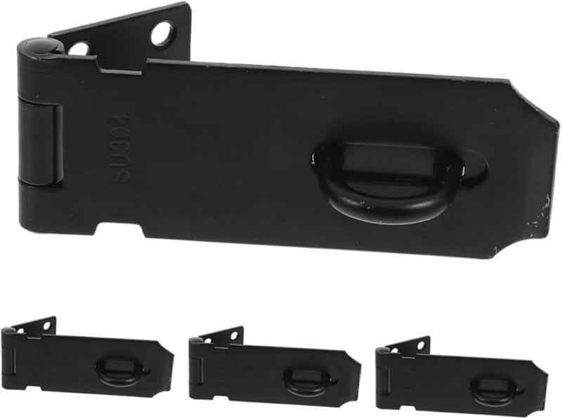 4 Pack Stainless Steel Heavy Duty Padlock Latch Cabinet Door Hasps For Secure Indoor Outdoor Use - Image 2