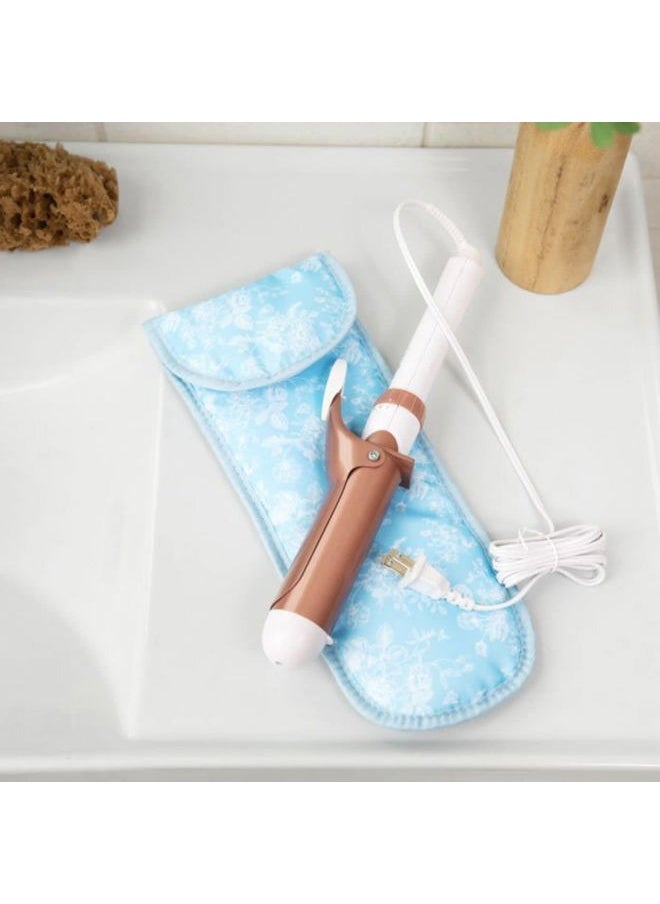 Miamica - Hair Iron Case Heat Resistant Lining Packing Organizer - Blue Floral Grand Coastal - Image 1