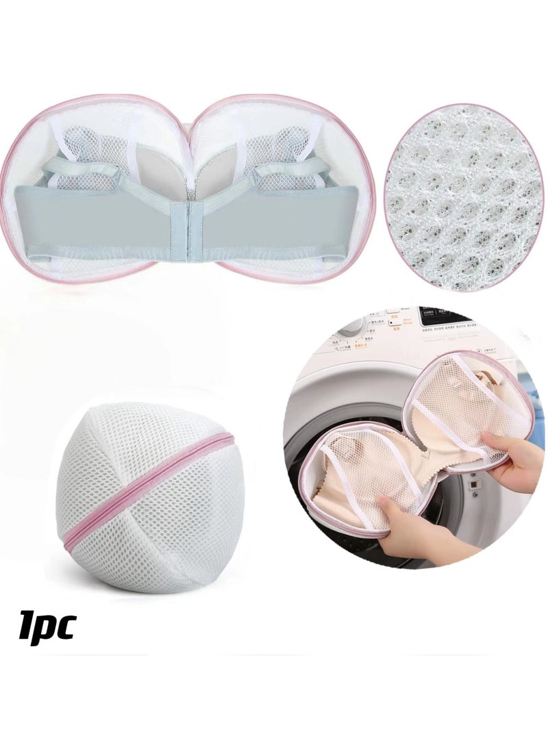 1pc Bra Washing Bag for Laundry Mesh Wash Bag Laundry Bags Lingerie Bag Underwear Brassiere Washing Bags with Zipper for Women Laundry Storage (Pink) - Image 1