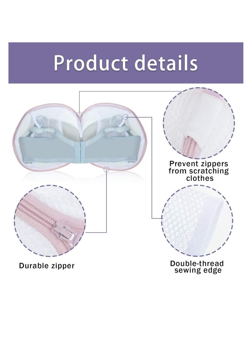 1pc Bra Washing Bag for Laundry Mesh Wash Bag Laundry Bags Lingerie Bag Underwear Brassiere Washing Bags with Zipper for Women Laundry Storage (Pink) - Image 3