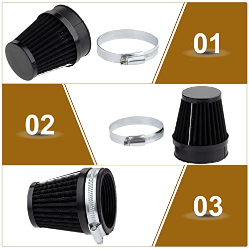Mtsooning Motorcycle Pod Air Filter, 2.36" Round Tapered Intake Cleaner, Inlet Truck Cold Cone Replacement for Honda Kawasaki Suzuki ATV Kart Dirt Pit Bike - Image 2