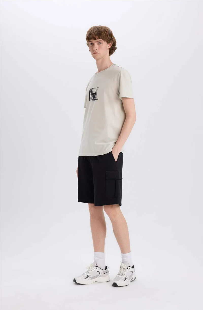 ديفاكتو Regular Fit Tied Waist Cargo Shorts