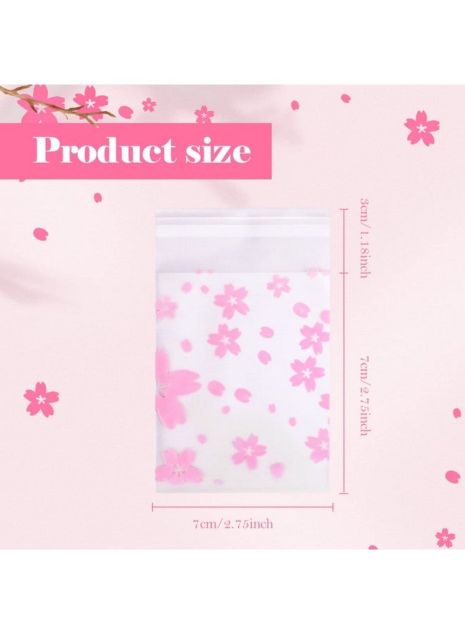 NUOMI Resealable Cellophane Bags Self-Adhesive Frosting Cherry Blossoms Bags 100Pieces Good For Bakery Candy, Cookie, Soap, Candle Gift Wraping Storage 3.1"X4" - Image 3