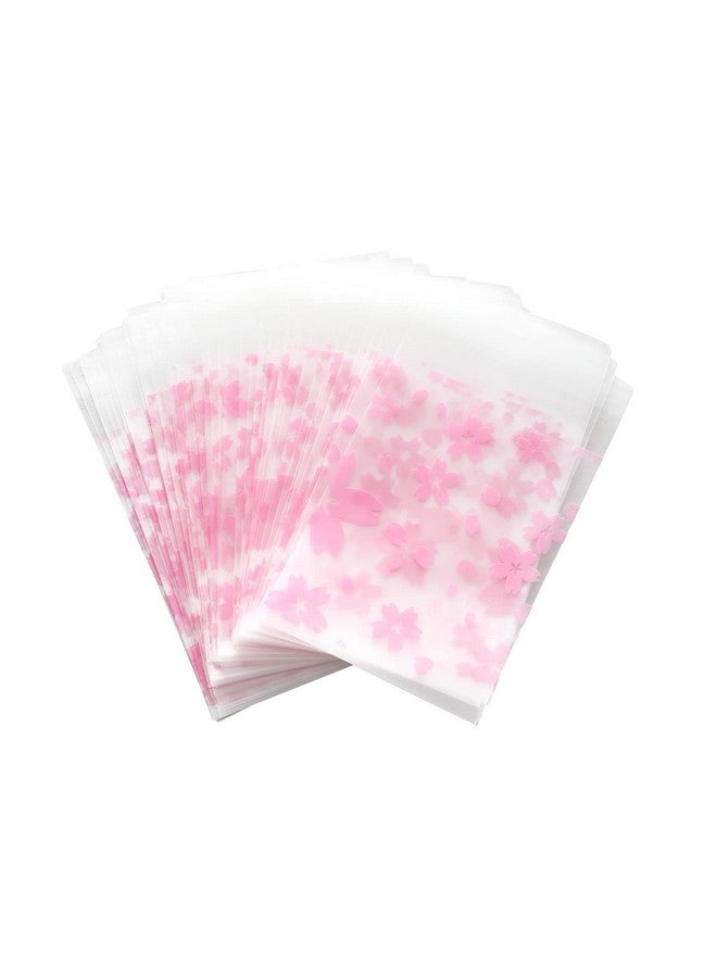NUOMI Resealable Cellophane Bags Self-Adhesive Frosting Cherry Blossoms Bags 100Pieces Good For Bakery Candy, Cookie, Soap, Candle Gift Wraping Storage 3.1"X4" - Image 1