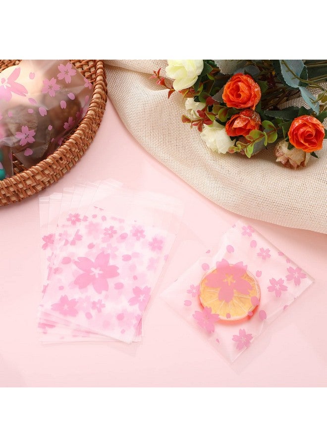 NUOMI Resealable Cellophane Bags Self-Adhesive Frosting Cherry Blossoms Bags 100Pieces Good For Bakery Candy, Cookie, Soap, Candle Gift Wraping Storage 3.1"X4" - Image 2