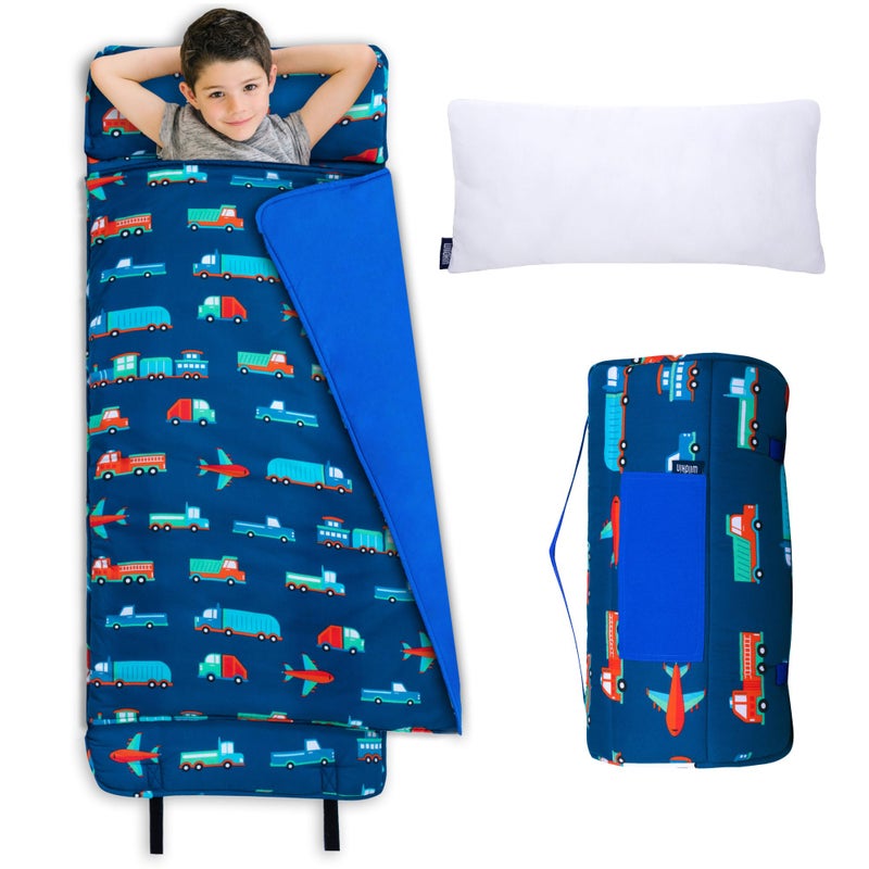 Wildkin Kids Original Nap Mat Cozy Kids Sleep Mat with Pillow Ideal for School Travel Transportation - Image 2