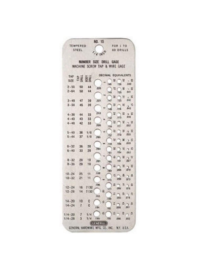 General Tools General Tools 15 Drill Gage, Number Size Drills 1 To 60 