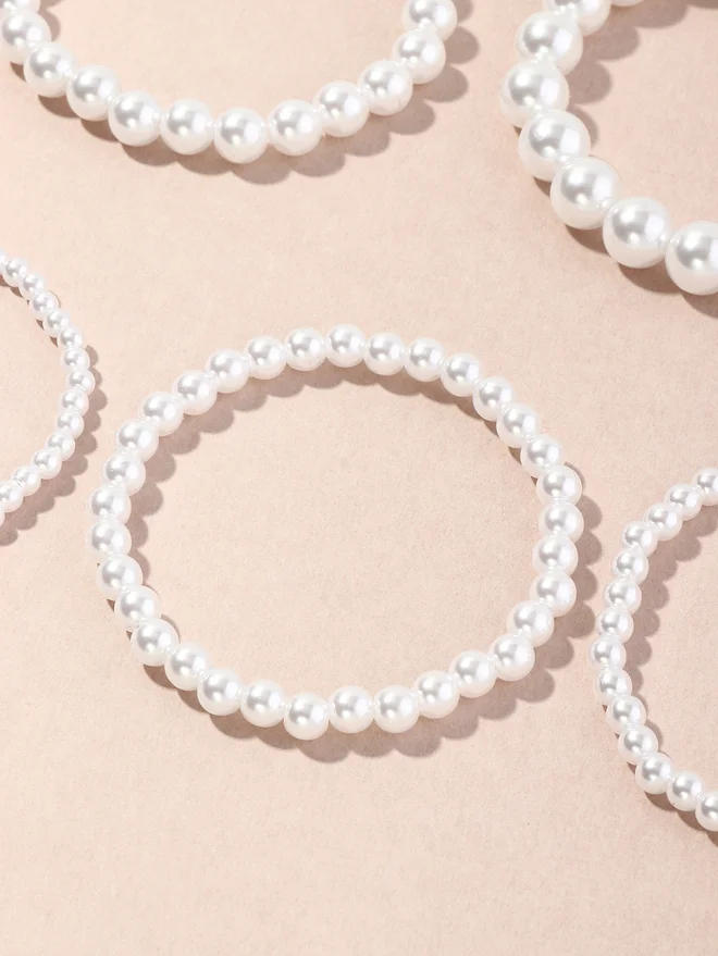 تايك تو Take Two Set of 5 - Embellished Faux Pearl Bracelet