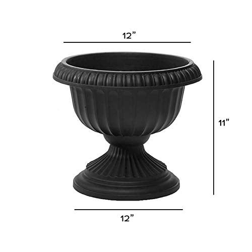 Root & Vessel Grecian Urn Planter, Black, 12-Inch - Image 4