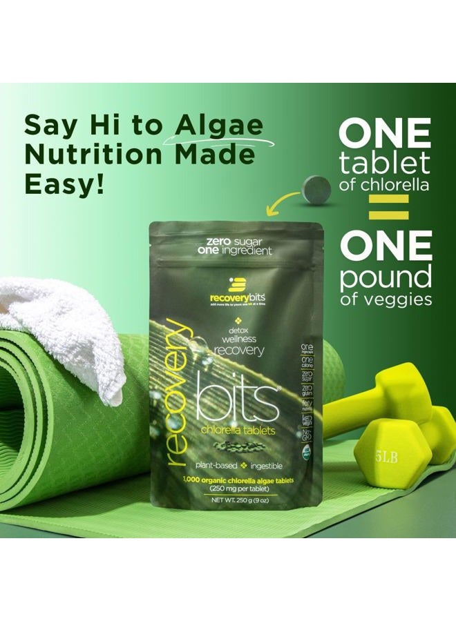 ENERGYBITS RECOVERYbits - Organic Chlorella Tablets - Plant-Based Algae Superfood - Chlorophyll - Cracked Cell Wall - Energy - Immune System - Detox - Keto - Vegan - Non-GMO - Large Bag - 1000 Tablets - Image 2