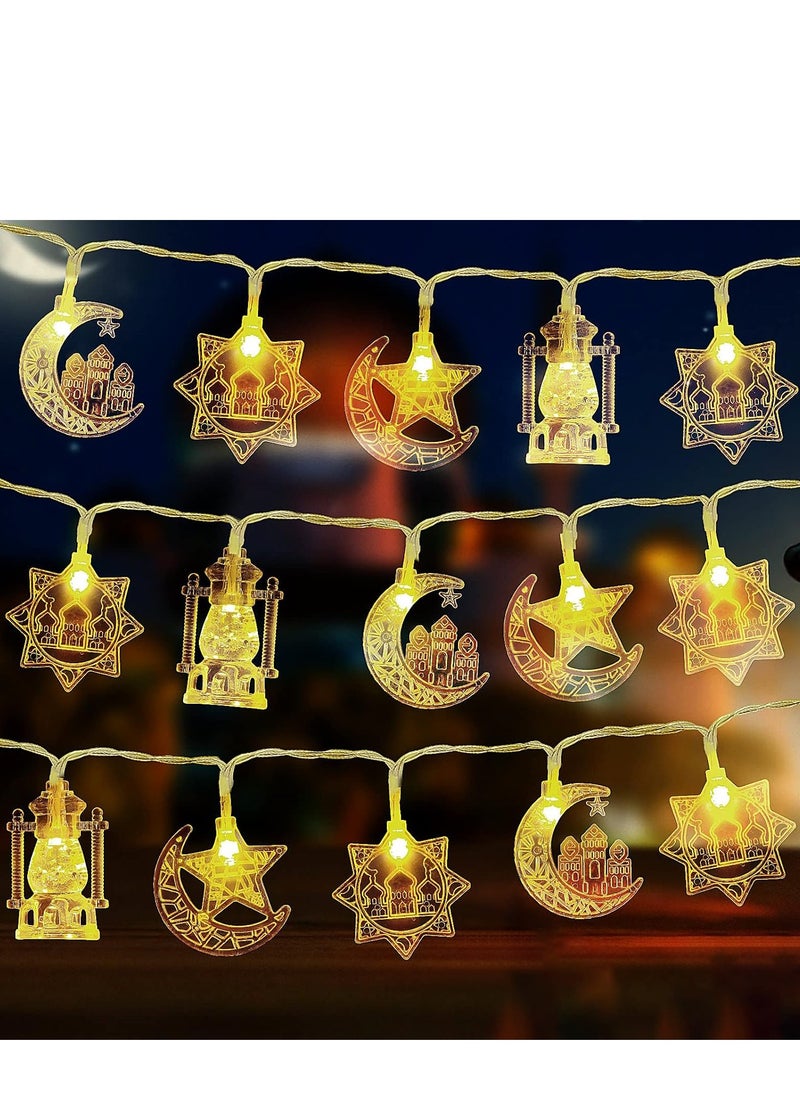 Generic - Star and Moon LED String Lights for Ramadan Decorations,6M 40 LED Half Moon Star LED String Lights for Ramadan Decorations - Image 1