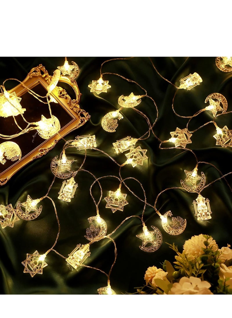 Generic - Star and Moon LED String Lights for Ramadan Decorations,6M 40 LED Half Moon Star LED String Lights for Ramadan Decorations - Image 1