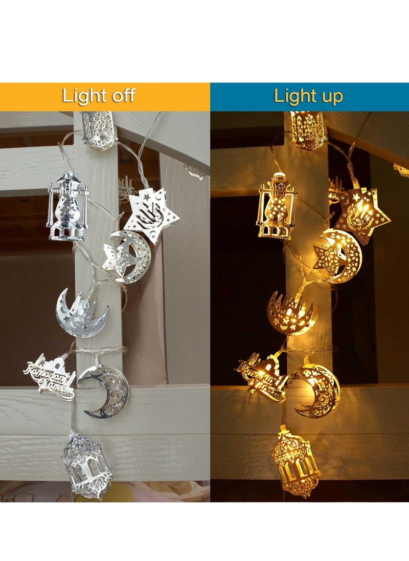 Generic - Star and Moon LED String Lights for Ramadan Decorations,6M 40 LED Half Moon Star LED String Lights for Ramadan Decorations - Image 1