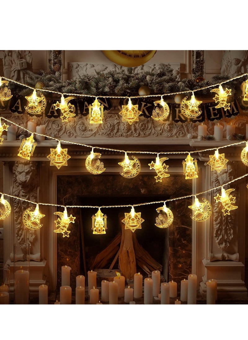Generic - Star and Moon LED String Lights for Ramadan Decorations,6M 40 LED Half Moon Star LED String Lights for Ramadan Decorations - Image 1