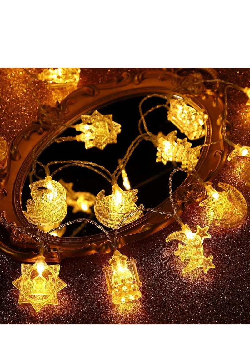 Generic - Star and Moon LED String Lights for Ramadan Decorations,6M 40 LED Half Moon Star LED String Lights for Ramadan Decorations - Image 1