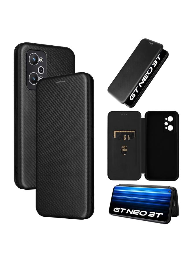 erorex Case For Realme GT Neo 3T / GT Neo2 5G Carbon Fiber Texture Flip Leather Phone Case - Image 1