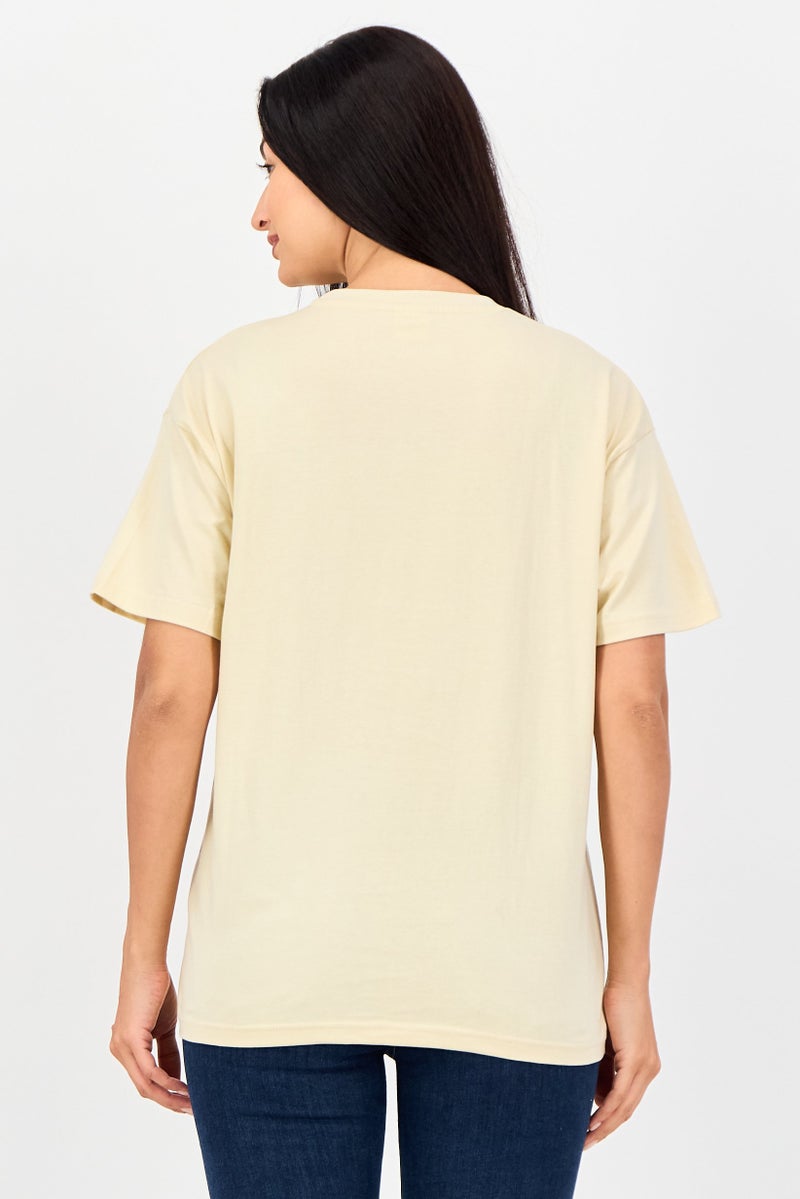 Disney Tom And Jerry Women Crew Neck Short Sleeve Graphic Print T-Shirt, Beige - Image 3