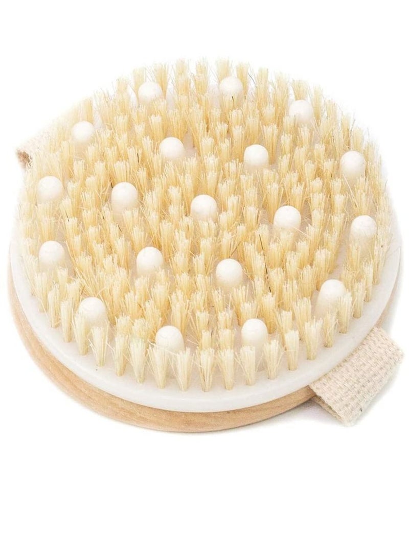 NIBEMINENT Professional Dry Brush Body Care Shower Back Scrubber Cellulite Massager Natural Horsehair Exfoliating Skin Clean Bath  - Image 1