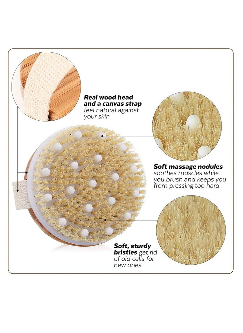 NIBEMINENT Professional Dry Brush Body Care Shower Back Scrubber Cellulite Massager Natural Horsehair Exfoliating Skin Clean Bath  - Image 3