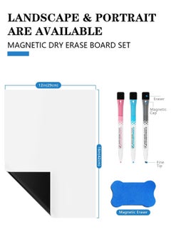 Meishida Magnetic Dry Erase White Board Sheet for Fridge , Whiteboard, 3 Pens and Eraser - Refrigerator White Board Planner & Organizer (42*30cm)  - Image 2
