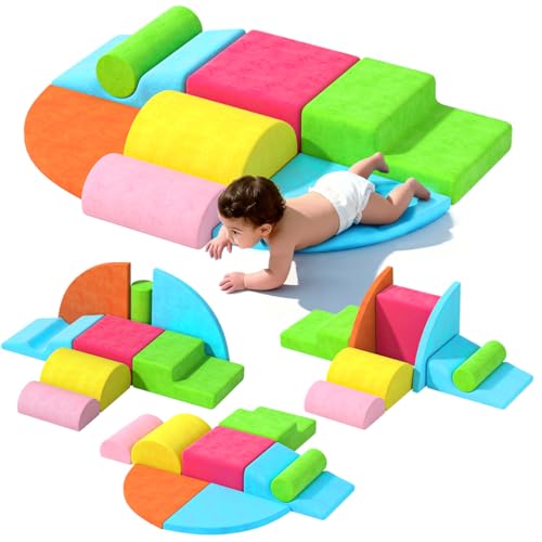 cjdropshipping 8 Piece Toddler Climbing BlocksSoft Play Climbing Toys Indoor for Toddlers Ideal Crawling and Exploration Play Set for Baby GymToddler Playground Rainbow Color 8pcs - Image 1