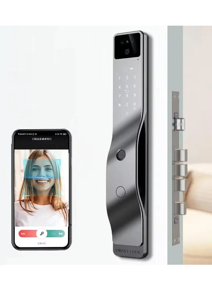 TUYA - Smart door lock equipped with a camera and supports Face ID, fingerprint, password, phone application (Tuya), card and key - S5 - Image 1