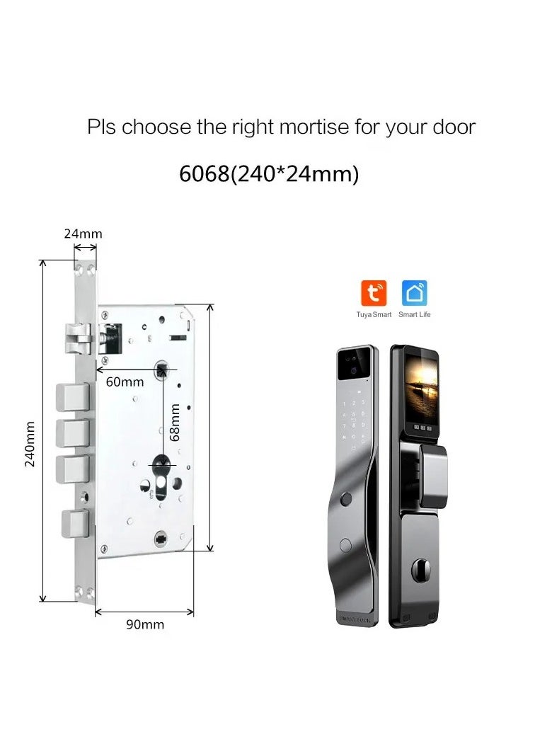 TUYA - Smart door lock equipped with a camera and supports Face ID, fingerprint, password, phone application (Tuya), card and key - S5 - Image 1