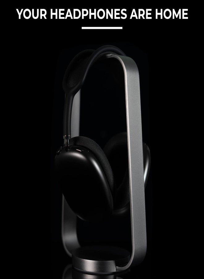 humancentric Headphone Stand Headset Holder in Space Gray, Weighted Aluminum Headphone Holder, Desk Headphone Hanger Displays and Holds Headsets, Works with Most Headphone Brands and Sizes - Image 5