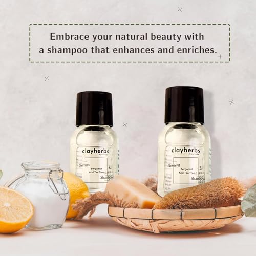clayherbs 20ml Bulk Shampoo | Hair Wash | Hair Shampoo | Mini Travel Kit | Hotel Toiletries Kit | Hotel Kit | Guest Room Amenities | Guest House, Marriage Hall and Hospitality (Pack-100, Tea Tree and Bergamot Leaves) - Image 2