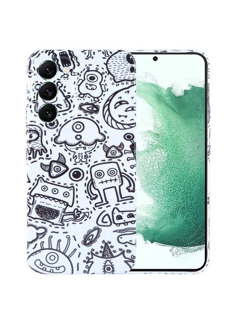 For Samsung Galaxy S22+ 5G Painted Pattern Precise Hole PC Phone Case(Block Monster)