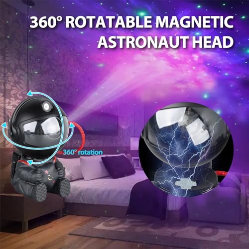 YXQUA Astronaut Star Projector, Star Projector Galaxy Light for Kids，8 Modes Remote and 270° Adjustable Led Lights for Bedroom, Girls Room Decoration, Home Theater, Ceiling, Timer(Original Black) - Image 5