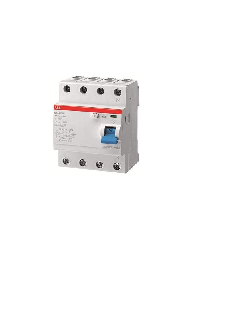 ABB ABB Earth leakage circuit breaker 100A 4P 300MA F204 100A/0.30 (ELCB)2CSF204005R3900 (F664)  - Image 1