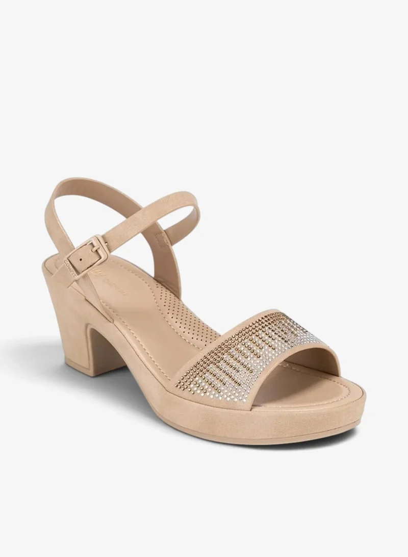 Bata Comfit Embellished Cushion Block Heel Sandals