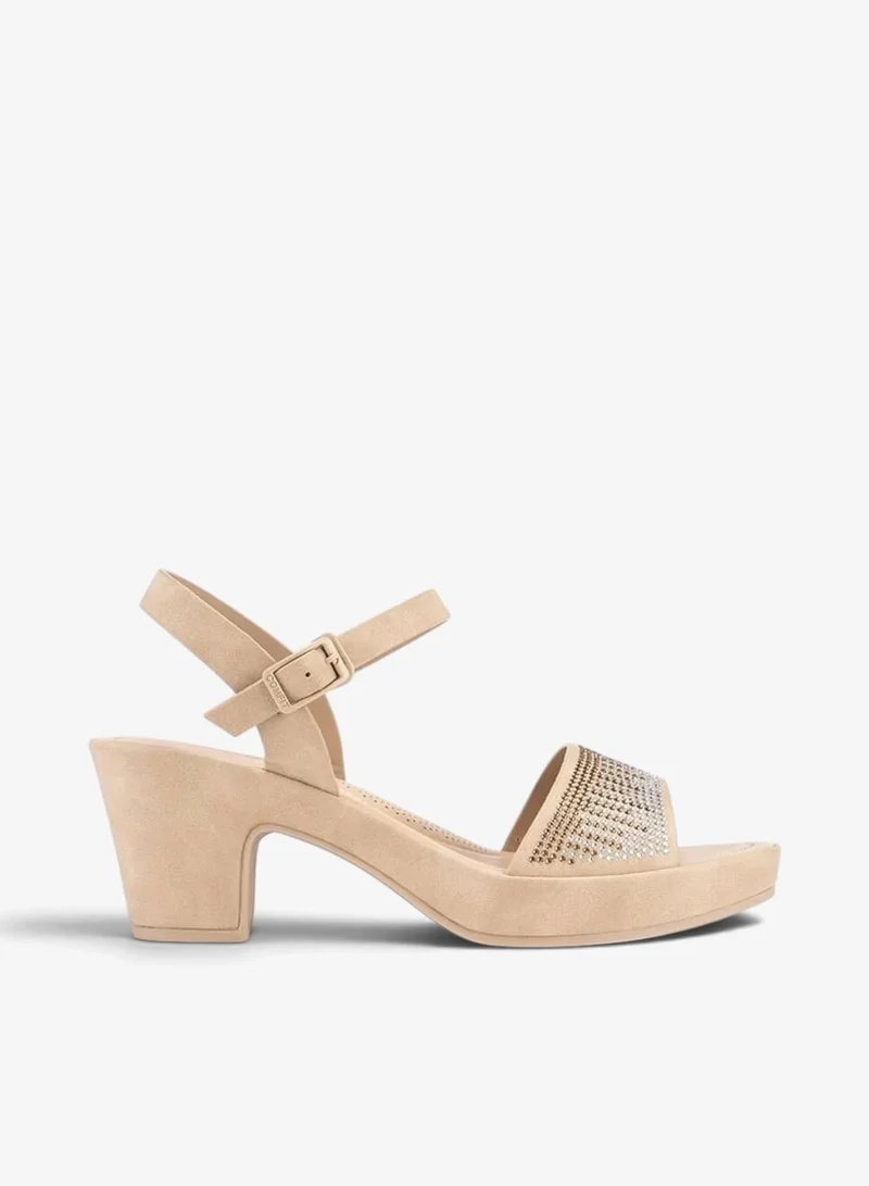 Bata Comfit Embellished Cushion Block Heel Sandals